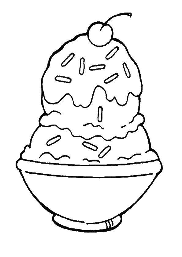 Название: Раскраска Мороженое в стакане. Категория: мороженое. Теги: мороженое, шариковое мороженое.