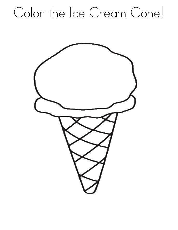 Название: Раскраска Мороженое. Категория: мороженое. Теги: мороженое, вафли.