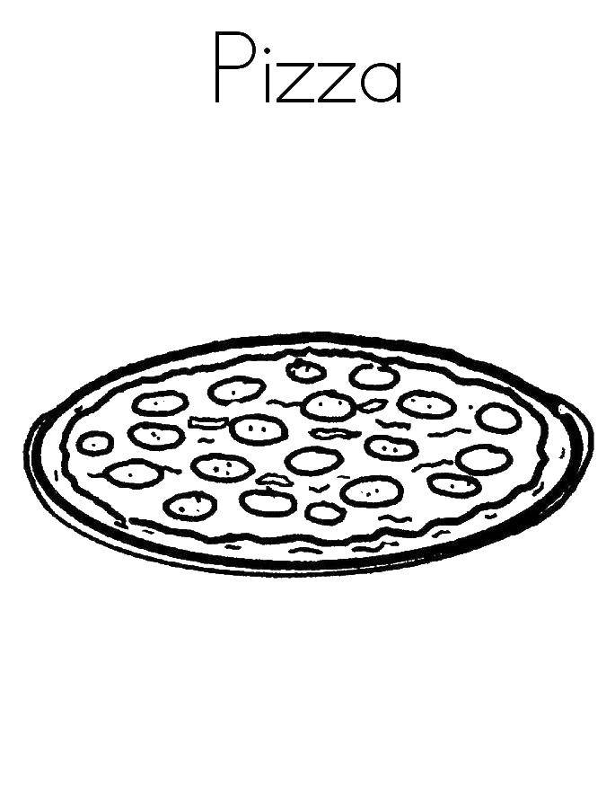 Название: Раскраска Пицца. Категория: мороженое. Теги: пицца, еда.