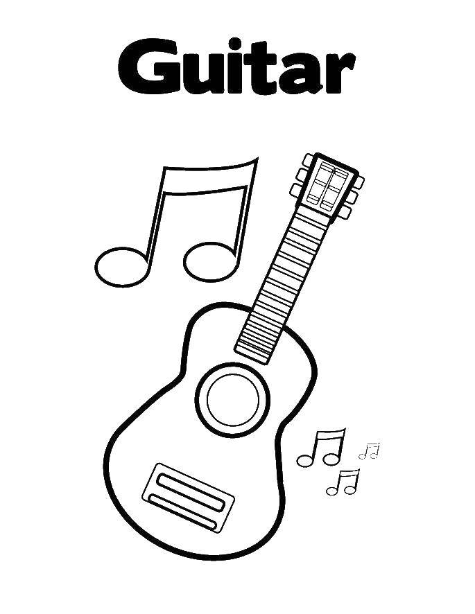 Coloring Guitar. Category Musical instrument. Tags:  guitar .