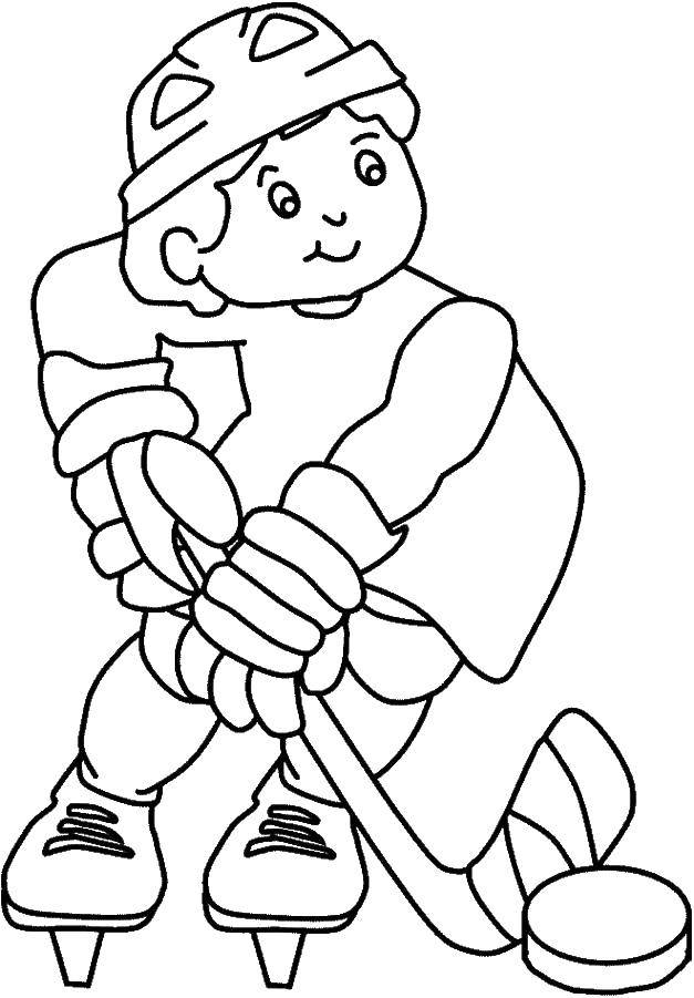 Coloring Hockey player. Category sports. Tags:  Hockey, sports.