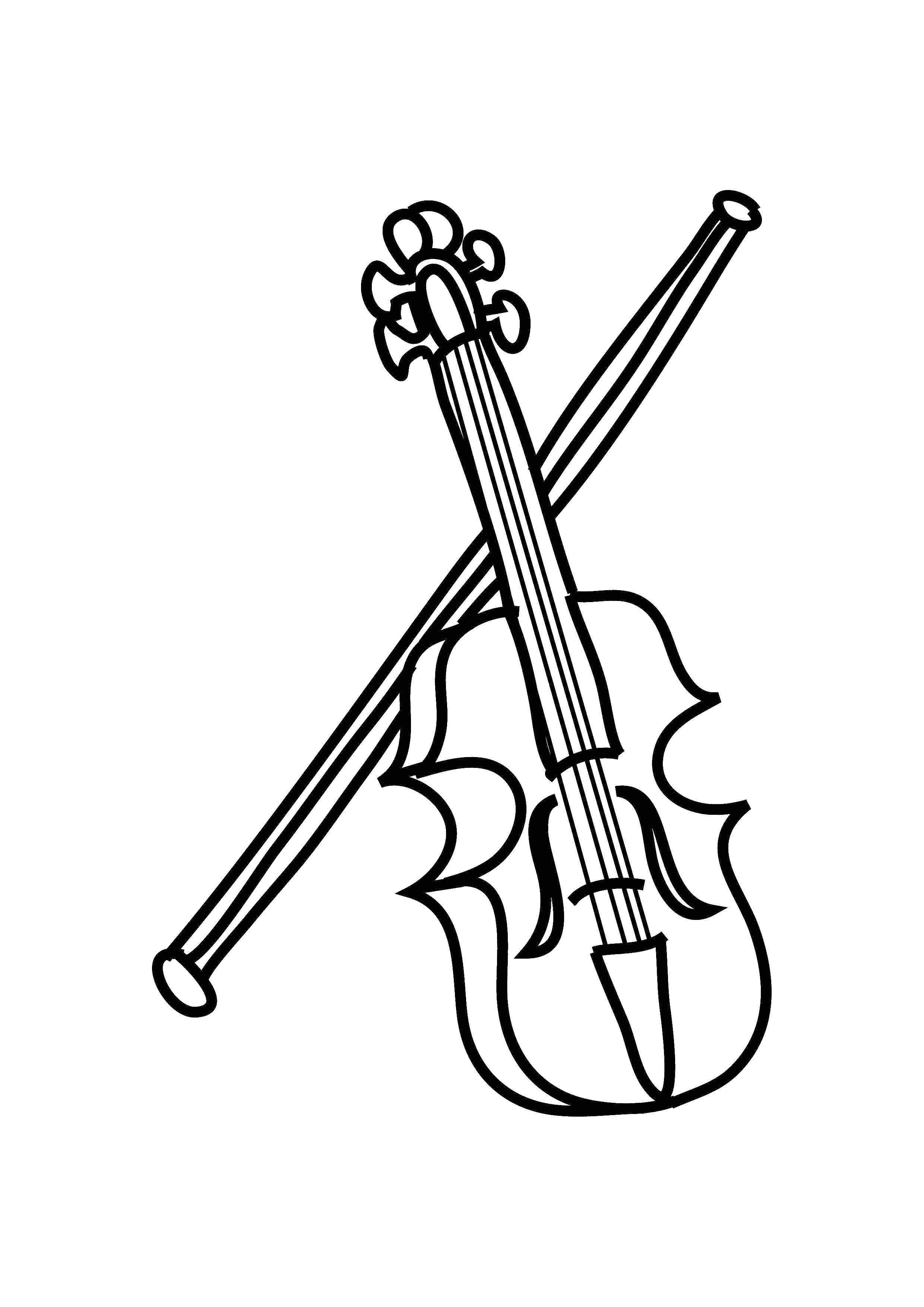 Coloring Violin. Category musical instruments . Tags:  violin.