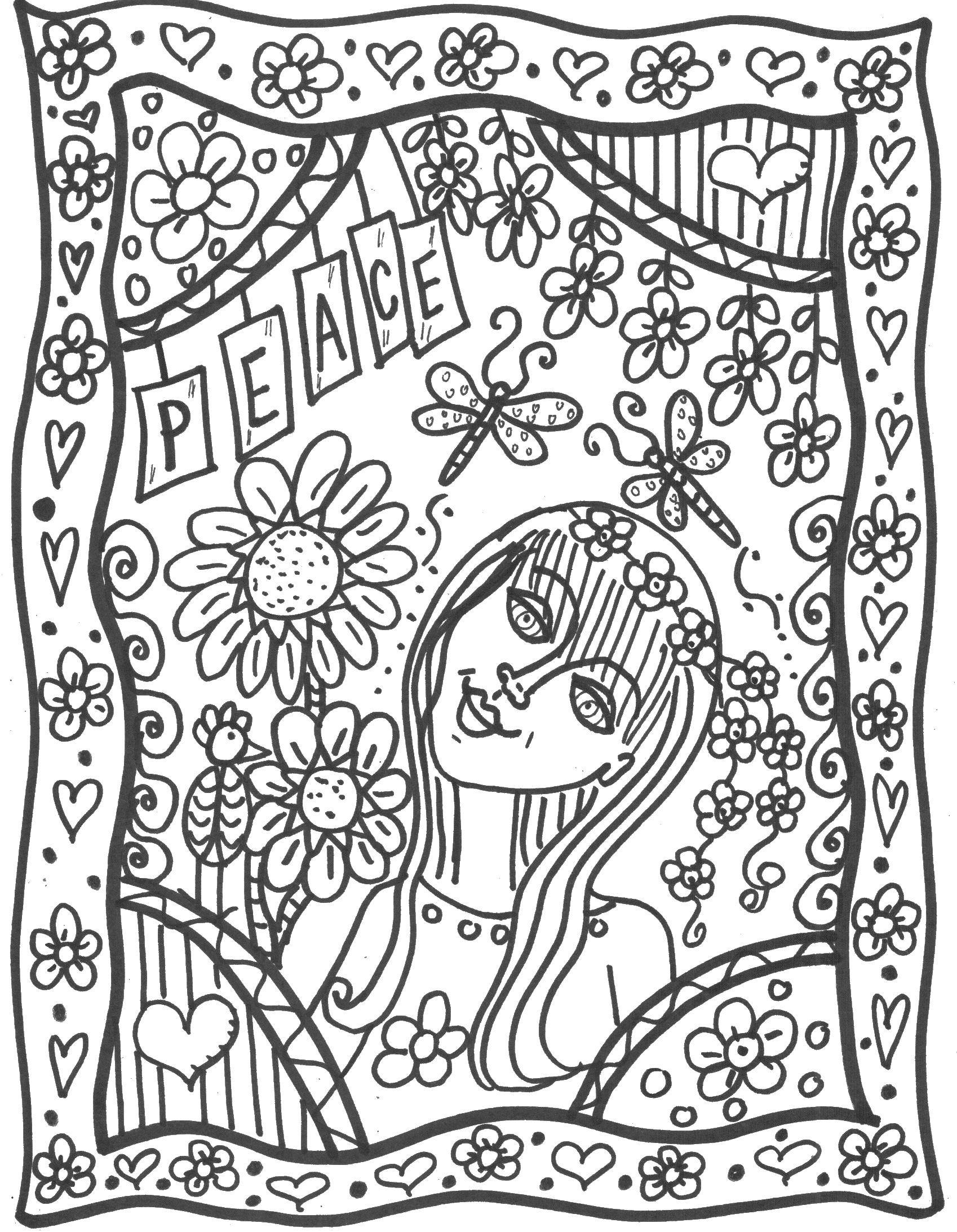 Coloring Girl with flowers. Category For girls. Tags:  girl, flowers.