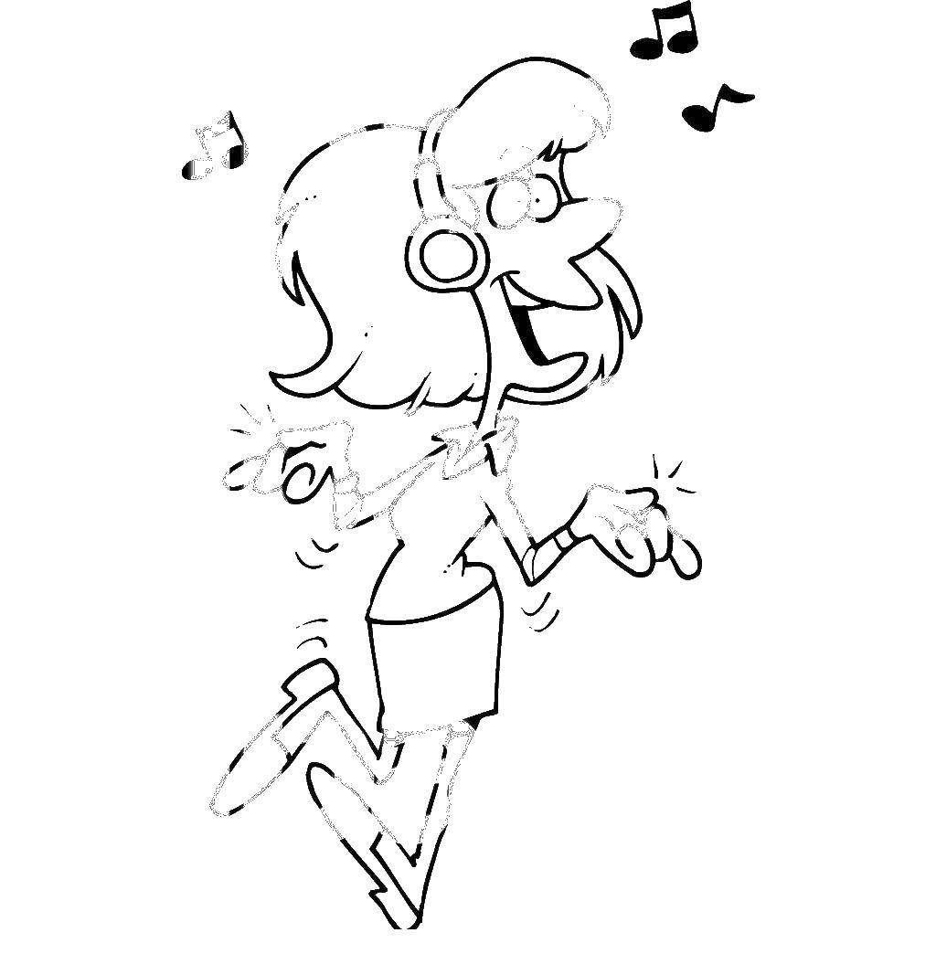 Название: Раскраска Девушка в наушниках слушает музыку. Категория: Музыка. Теги: музыка, женщина, наушники.