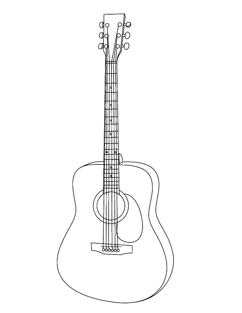 Coloring Guitar. Category musical instruments . Tags:  guitar .