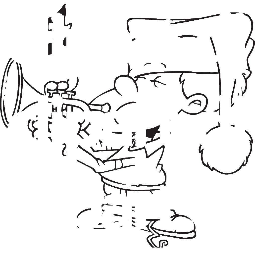 Coloring Boy plays the trumpet. Category Music. Tags:  music, notes.