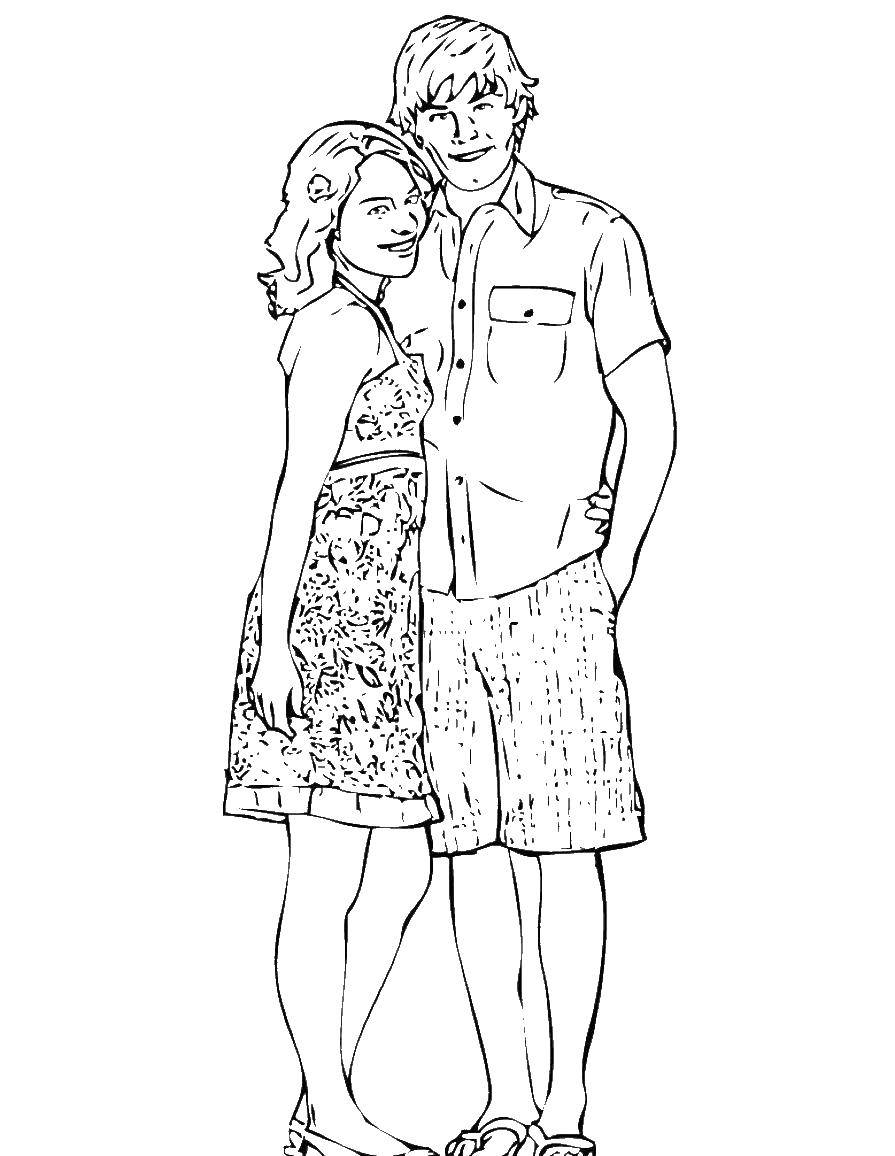 Coloring The guy with the girl. Category People. Tags:  boyfriend, girlfriend.