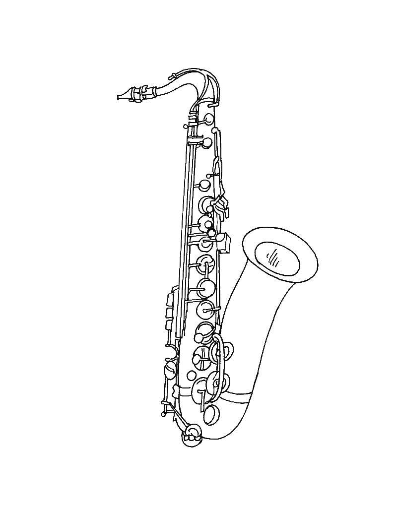 Coloring Saxophone. Category musical instruments . Tags:  saxophone, music.