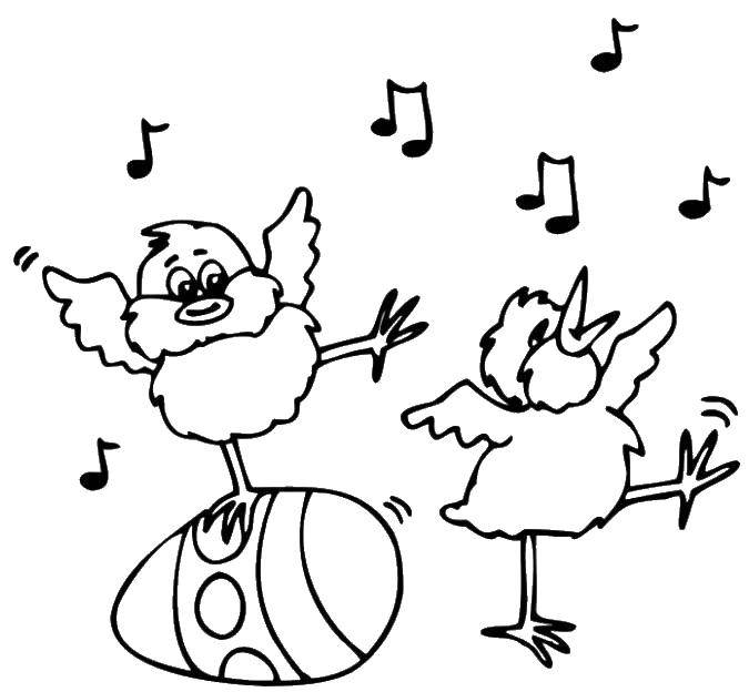 Coloring Dancing birds. Category Music. Tags:  Music, instrument, musician.
