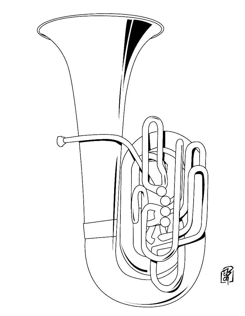Coloring Tube. Category Music. Tags:  tuba, music.