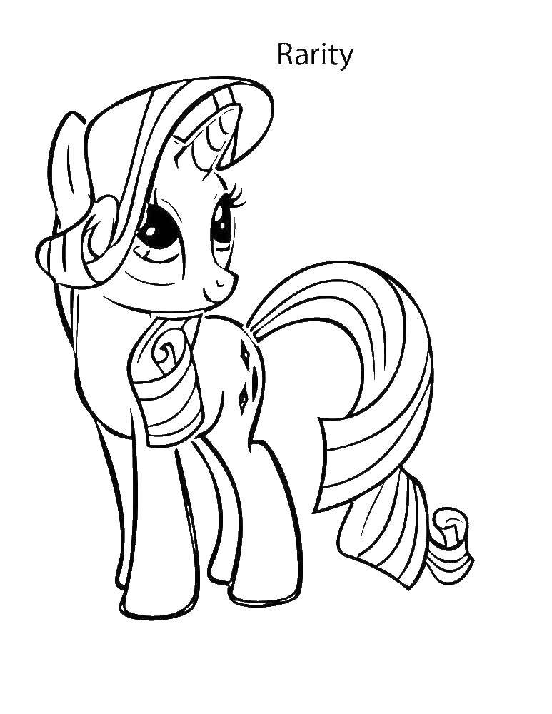 Coloring My cute pony rarity. Category cartoons. Tags:  pony, unicorn.