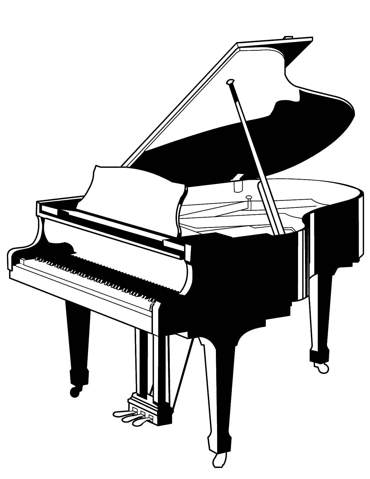 Coloring Piano. Category Music. Tags:  Instrument, piano.