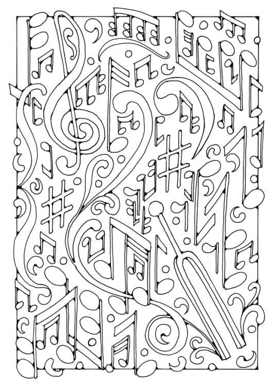 Coloring Musical pattern. Category Music. Tags:  Music, instrument, musician, note.
