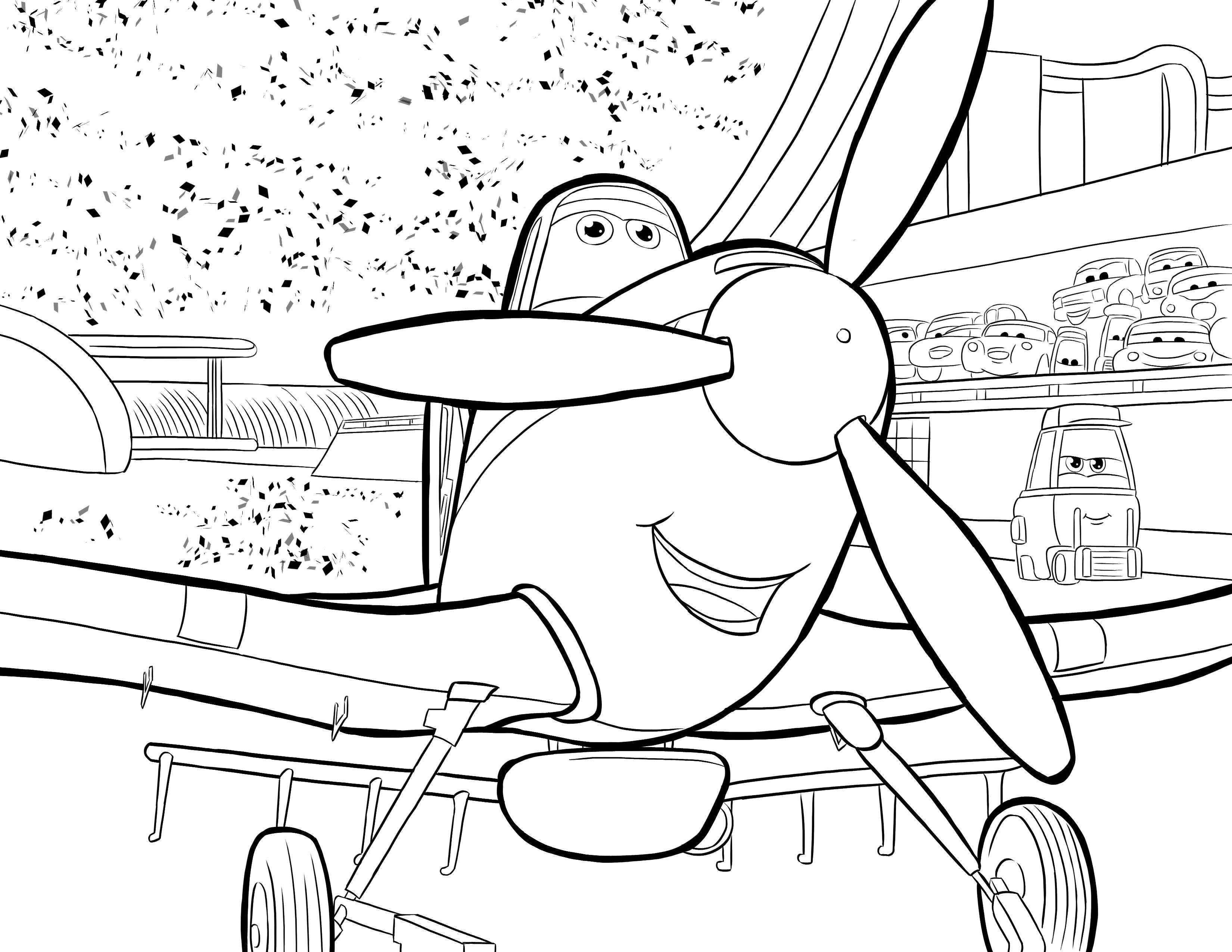 Coloring Airplane. Category The planes. Tags:  Cartoon character.