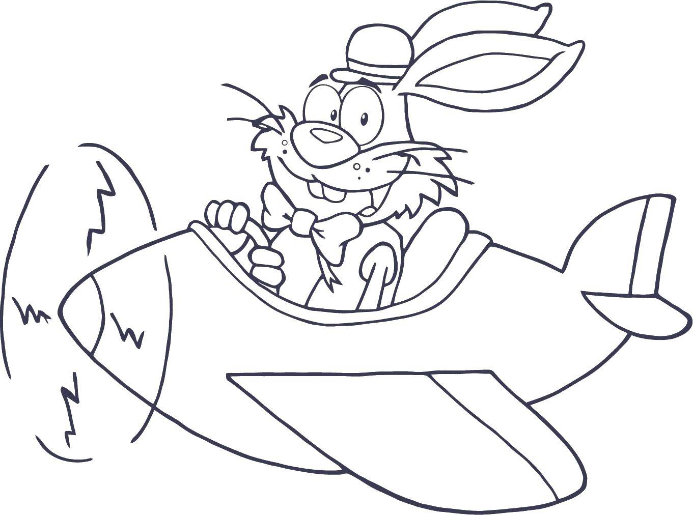 Coloring Bunny pilot. Category The planes. Tags:  Plane.