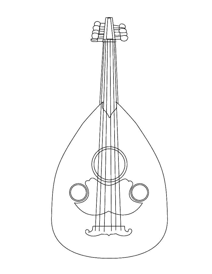 Опис: розмальовки  Балалайка. Категорія: Музика. Теги:  Музика, інструмент, музикант, ноти.