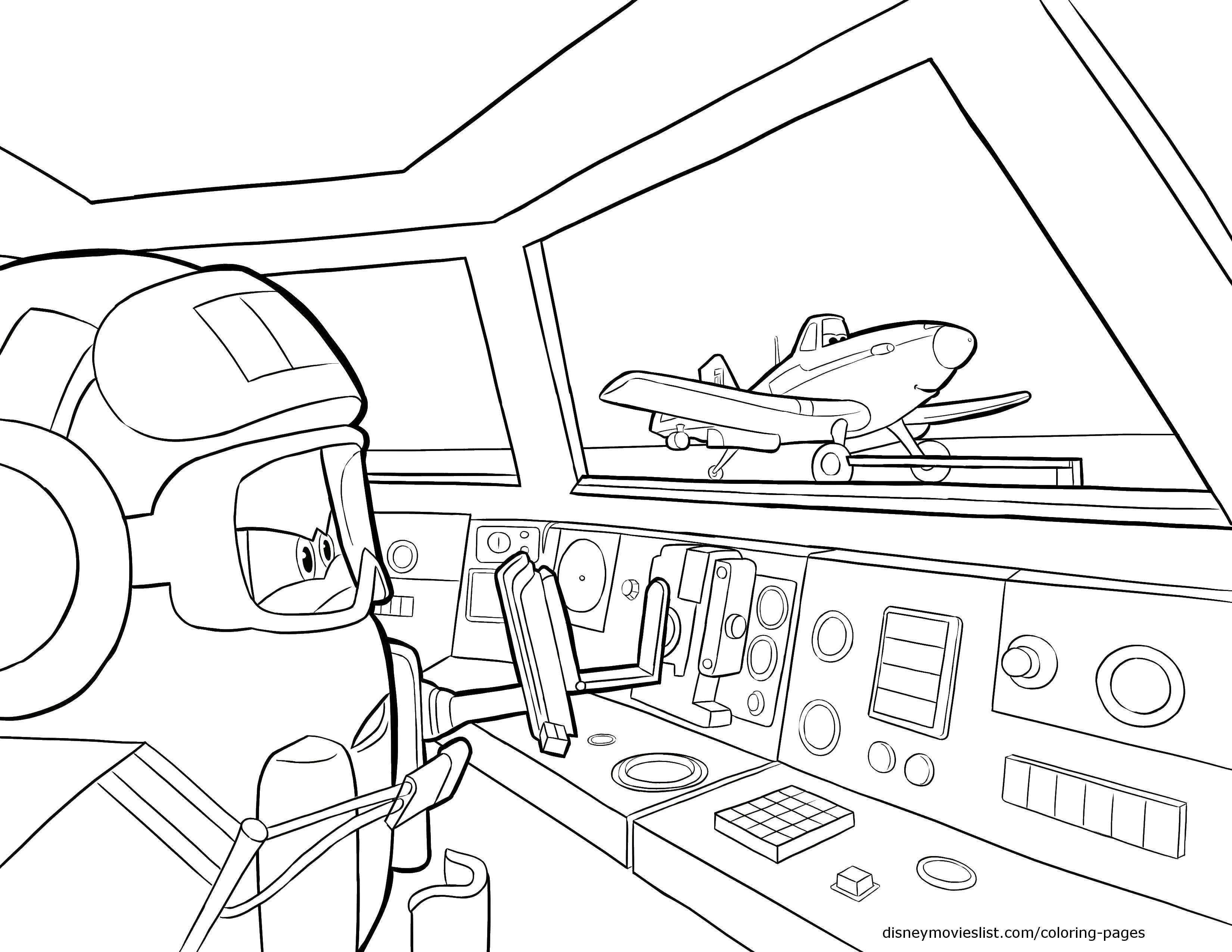 Coloring The control cabin of the aircraft. Category The planes. Tags:  Plane.