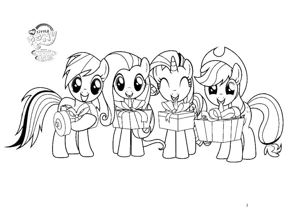 Coloring My little pony. Category cartoons. Tags:  ponies.