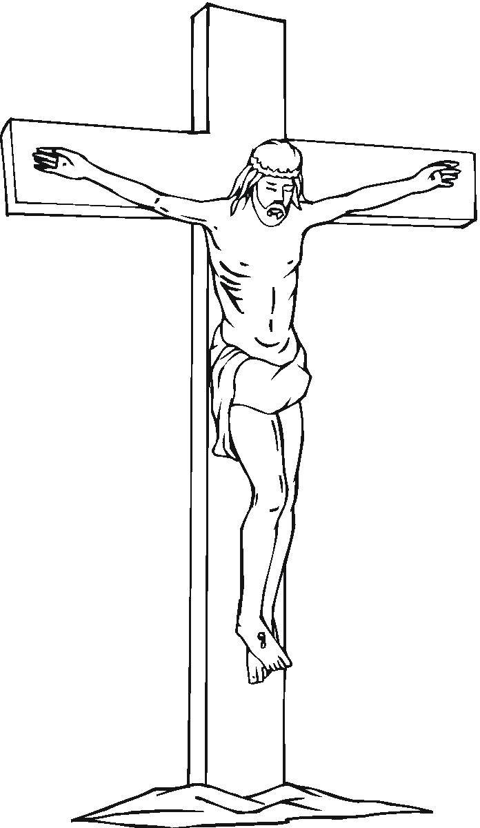 Название: Раскраска Иисус на кресте. Категория: раскраски крест. Теги: иисус, кресте.