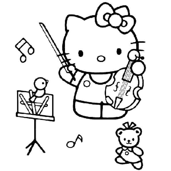 Coloring Kitty musician. Category kitty . Tags:  Kitty .