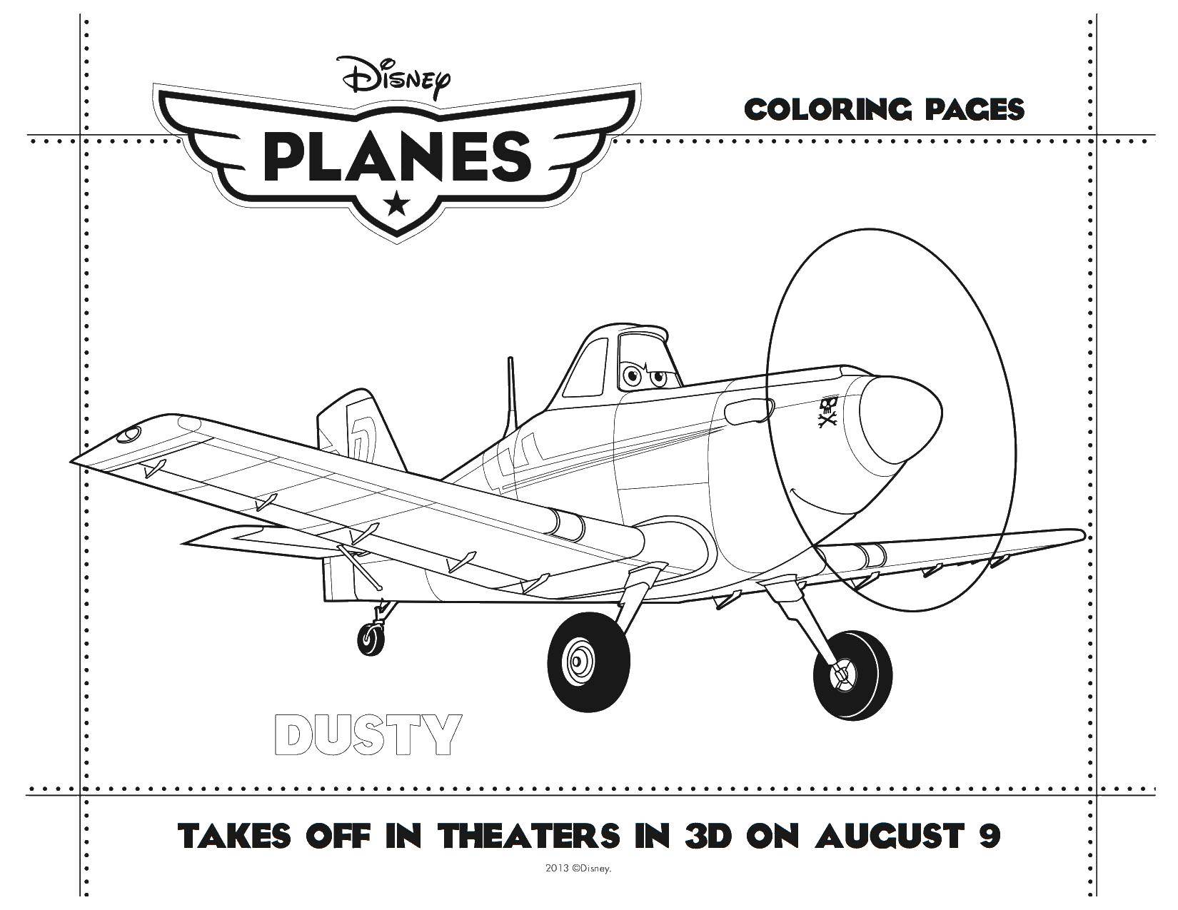 Coloring Plane dusty. Category Disney cartoons. Tags:  The Plane, Dusty.