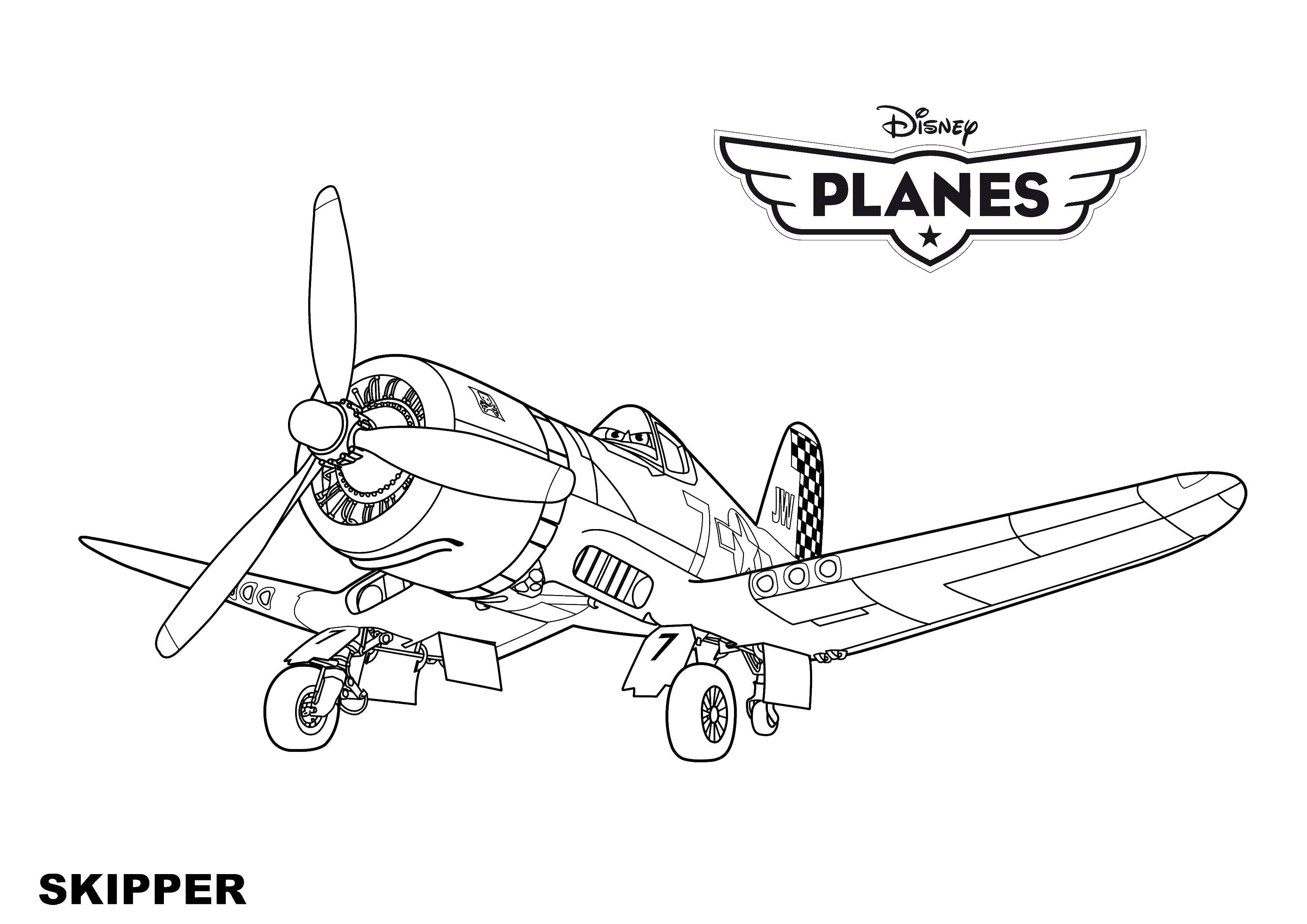Coloring The plane is skipper. Category Disney cartoons. Tags:  The plane, skipper, cartoon.