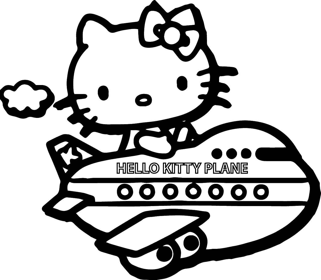 Coloring Airplane kitty. Category The planes. Tags:  Plane.