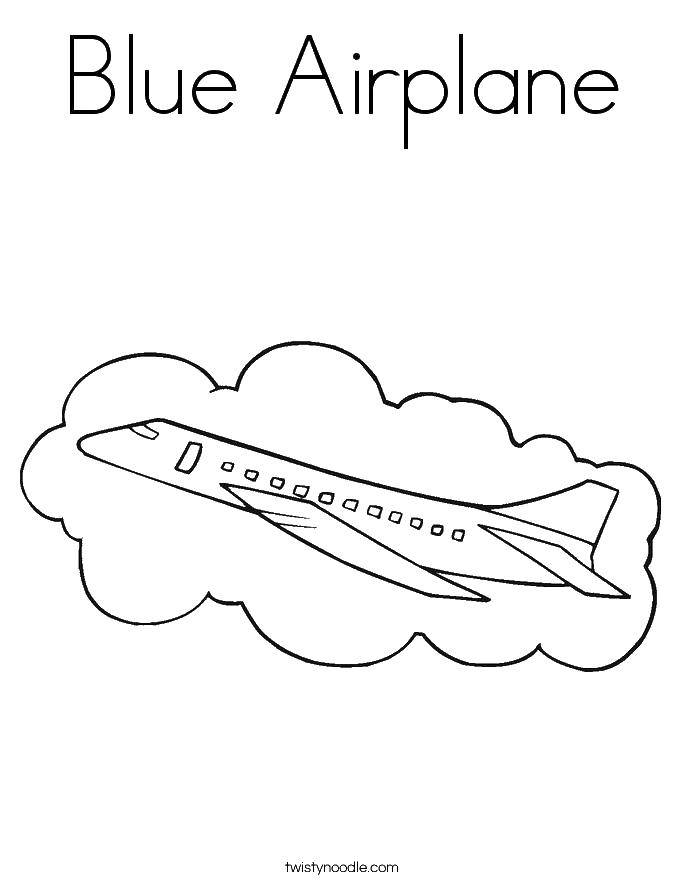 Название: Раскраска Голубой самолет. Категория: Самолеты. Теги: самолет.