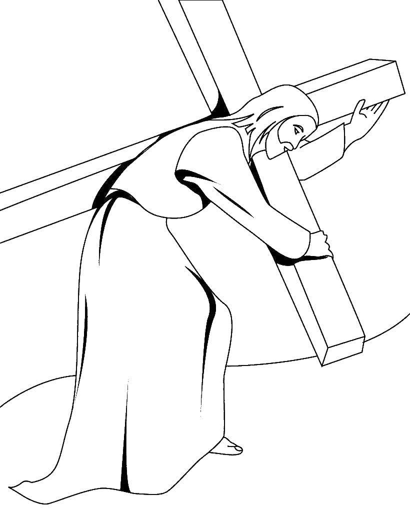 Coloring Jesus on the cross. Category coloring pages cross. Tags:  Jesus, the cross.