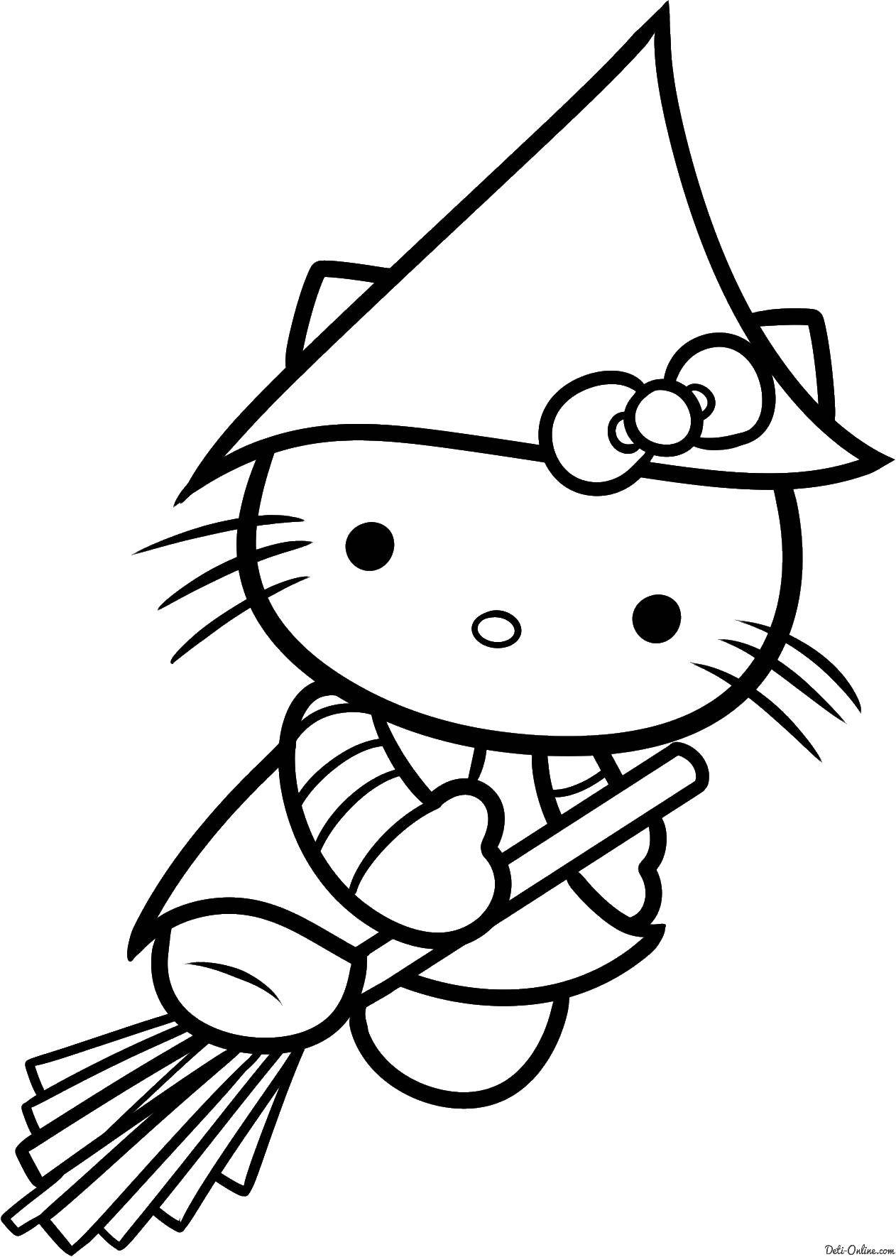 Coloring Kitty witch. Category kitty . Tags:  kitty .