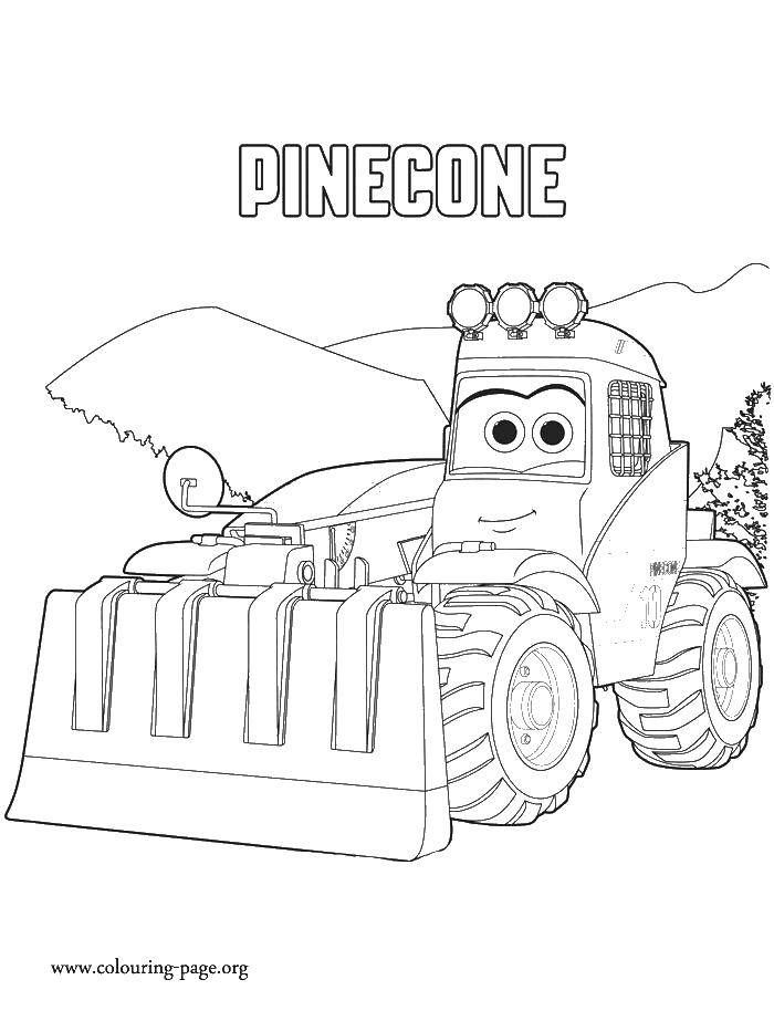 Название: Раскраска Трактор pinecone. Категория: машины. Теги: трактор.