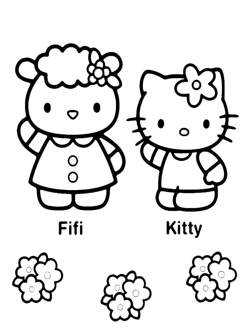 Coloring Kitty with Fifi. Category kitty . Tags:  Kitty , Fifi.