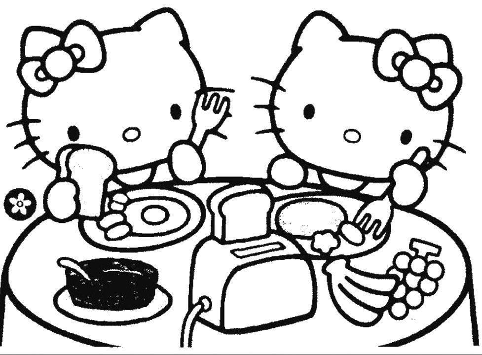 Coloring Kitty and Mimi for the table. Category kitty . Tags:  Kitty .