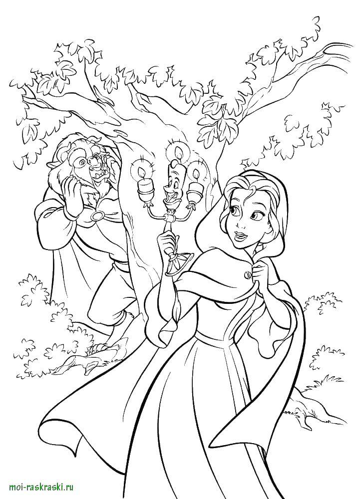 Coloring Beauty and the beast. Category cartoons. Tags:  bell.