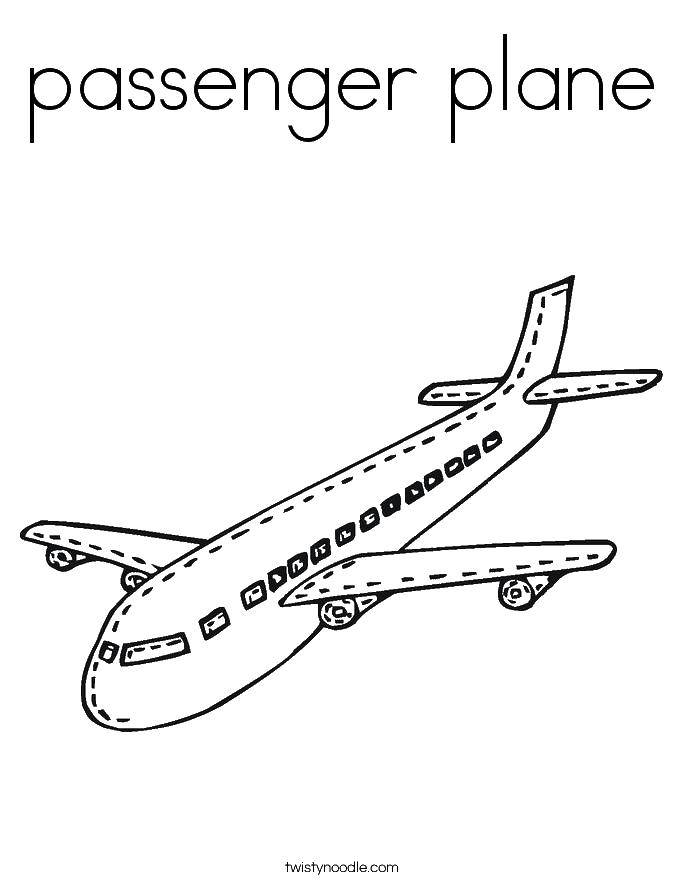 Coloring A passenger plane. Category The planes. Tags:  Plane.