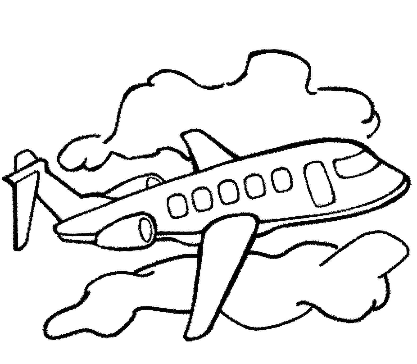 Название: Раскраска Самолёт летит в небе. Категория: Самолеты. Теги: Самолёт.