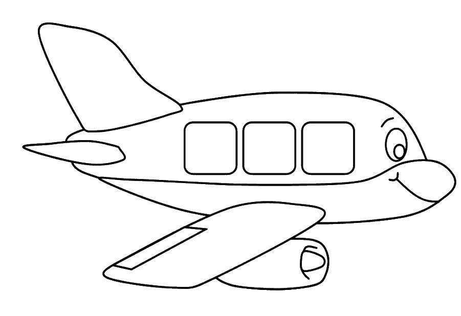 Название: Раскраска Счастливый самолет. Категория: Самолеты. Теги: Самолёт.