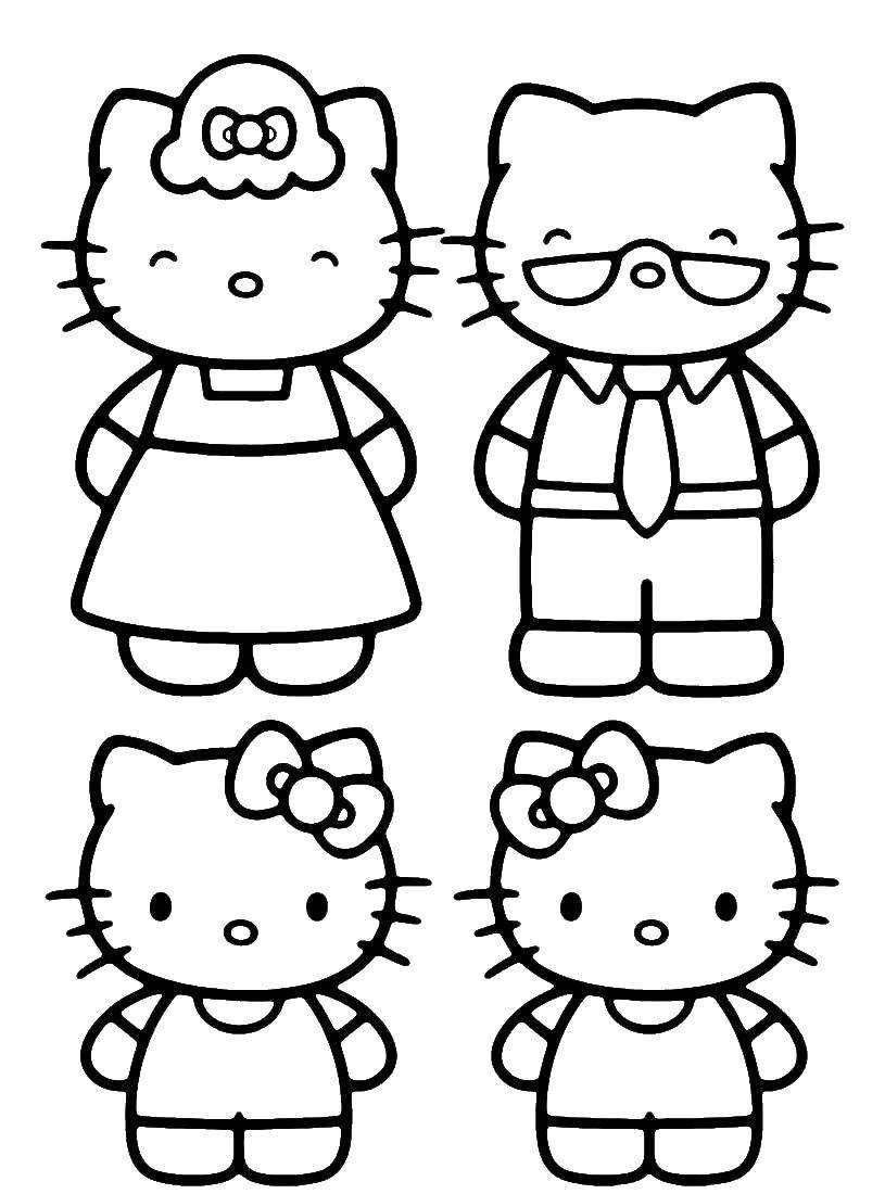Coloring The family kitty. Category kitty . Tags:  Kitty .