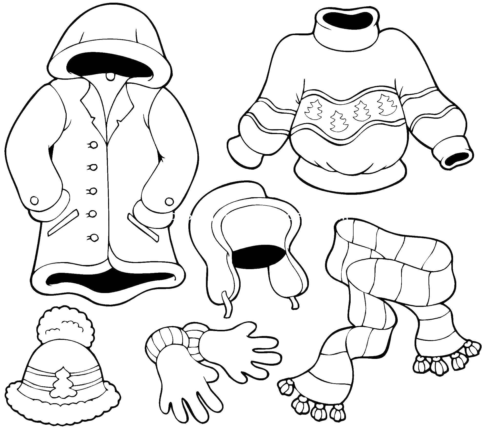 Coloring Winter clothes. Category Clothing. Tags:  Clothing, winter.