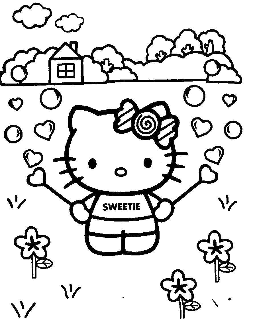 Coloring Kitty with candy. Category kitty . Tags:  Kitty .
