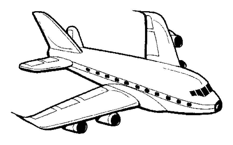 Название: Раскраска Пассажирский самолёт. Категория: Самолеты. Теги: Самолёт.