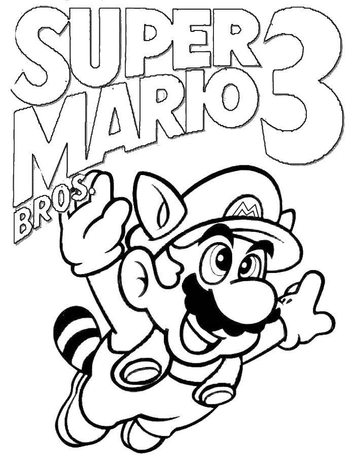 Название: Раскраска Супер марио 3. Категория: игры. Теги: Игры, Марио.