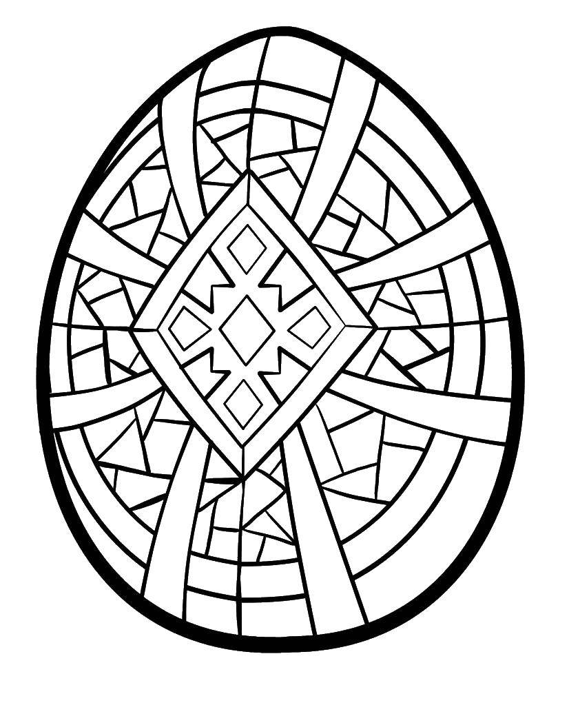 Coloring Patterned Easter egg. Category Easter. Tags:  Easter, eggs, patterns.