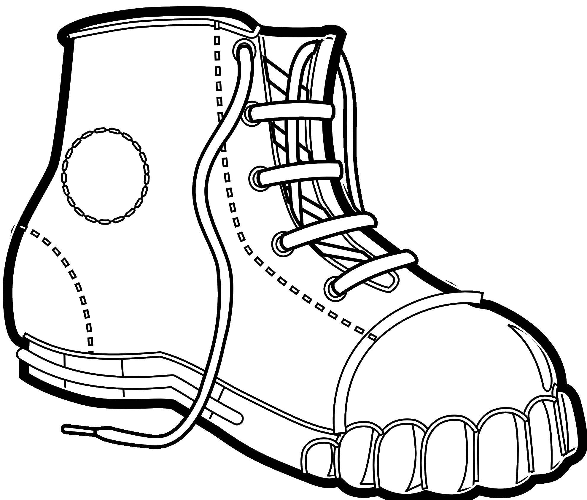 Название: Раскраска Кроссовки на шнурках. Категория: обувь. Теги: Обувь, кроссовки, шнурки.