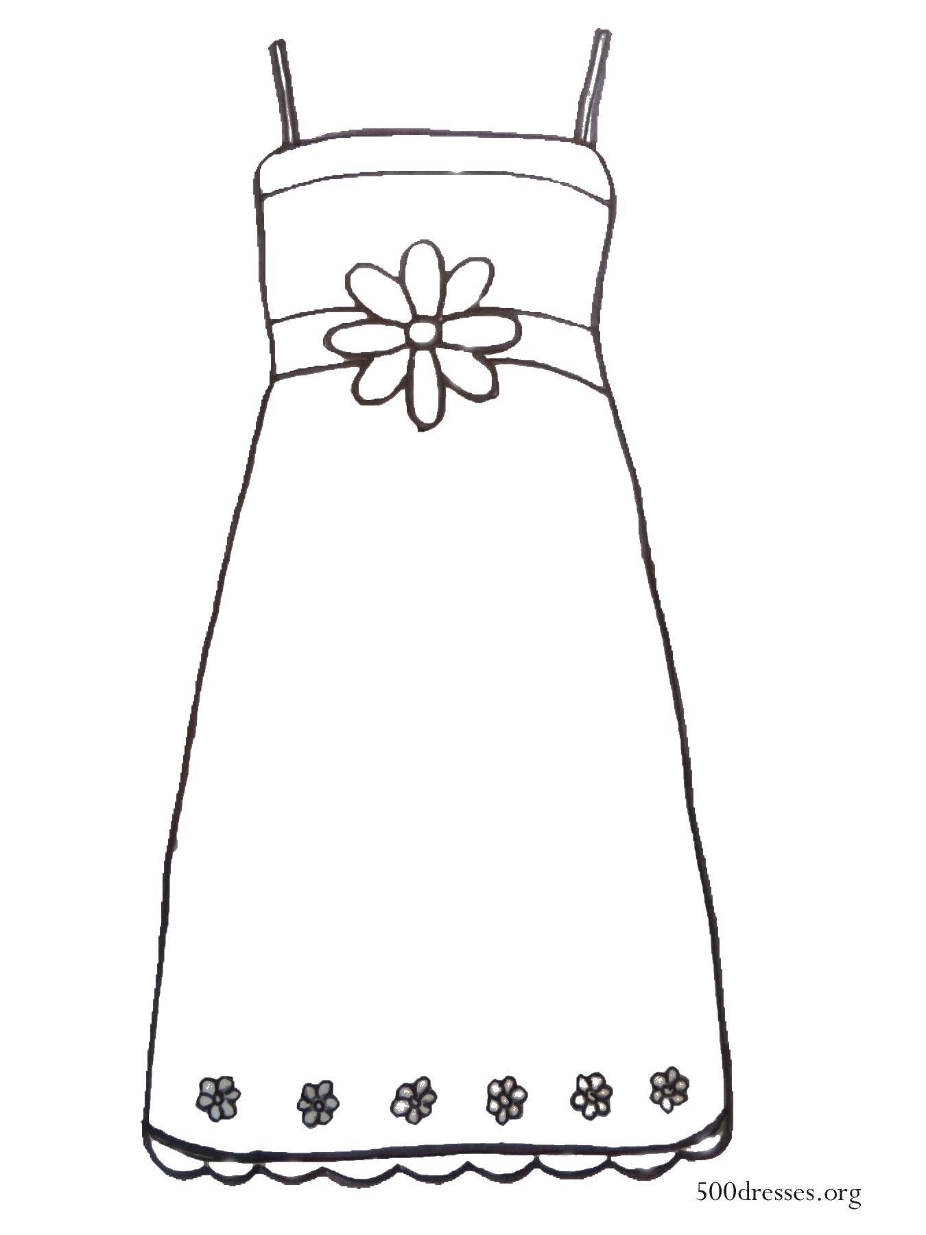 Название: Раскраска Лёгкое платье. Категория: Платья. Теги: Одежда, платье.