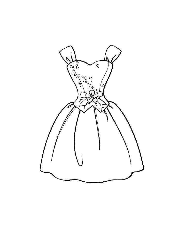 Coloring Dress for the dance. Category Dress. Tags:  Clothing, dress.