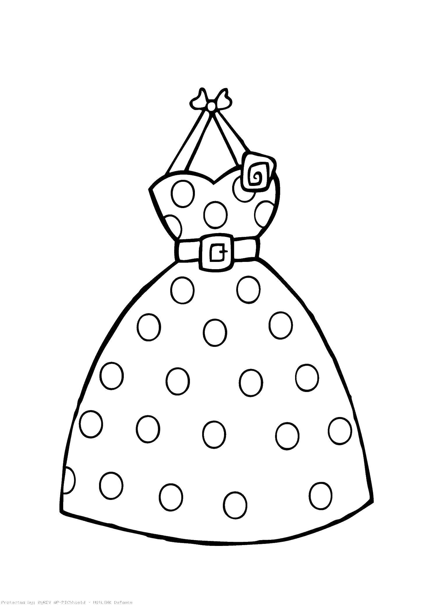 Название: Раскраска Платье в крапинку. Категория: Платья. Теги: Одежда, платье.