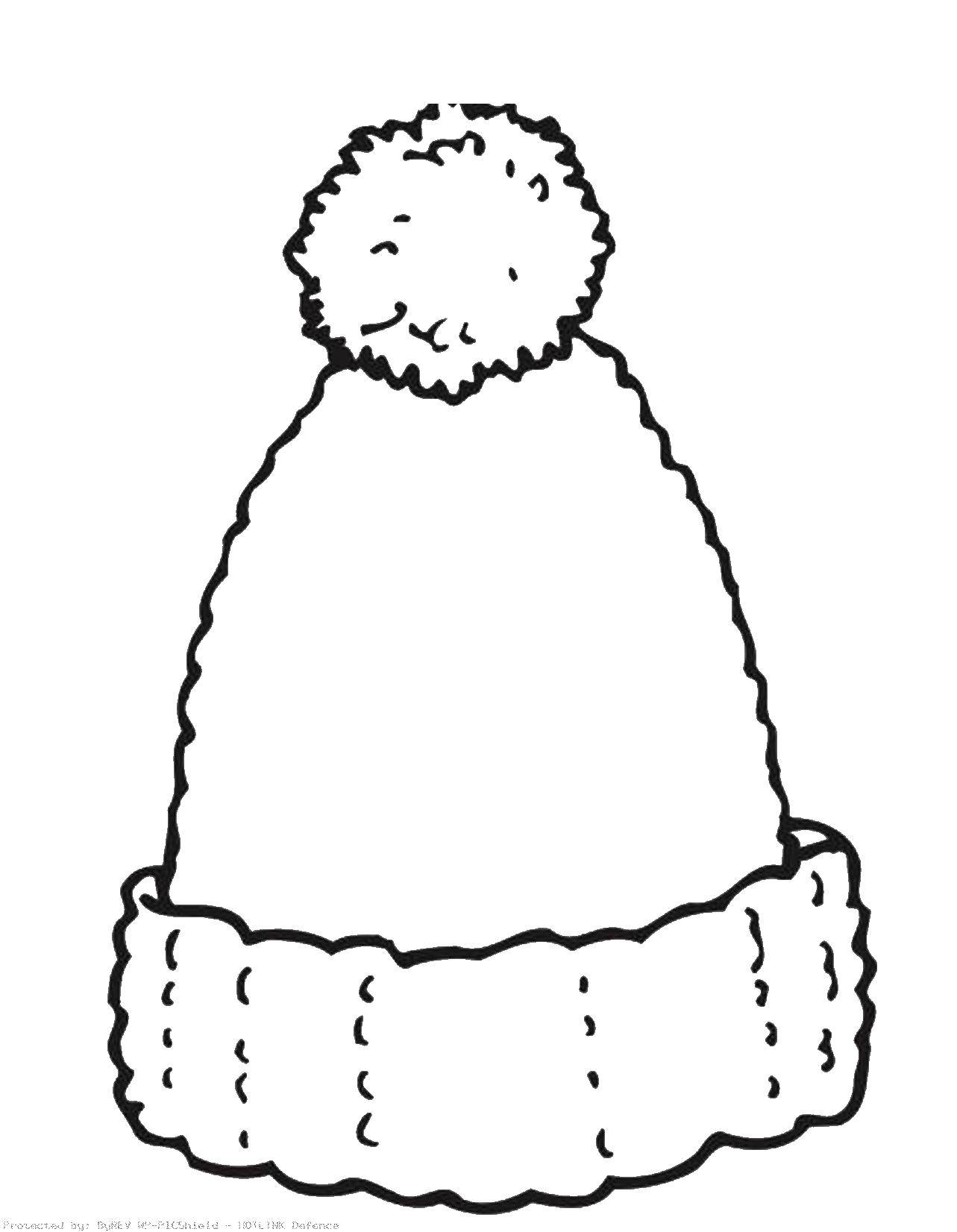 Название: Раскраска Шапка с бубенчиком. Категория: Одежда. Теги: Одежда, зима, шапка.