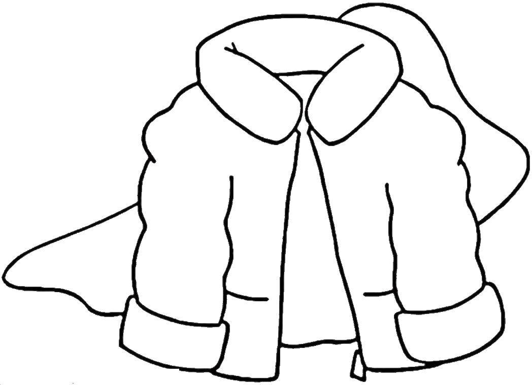 Название: Раскраска Зимняя куртка. Категория: Одежда. Теги: Одежда, зима, куртка, дубленка.