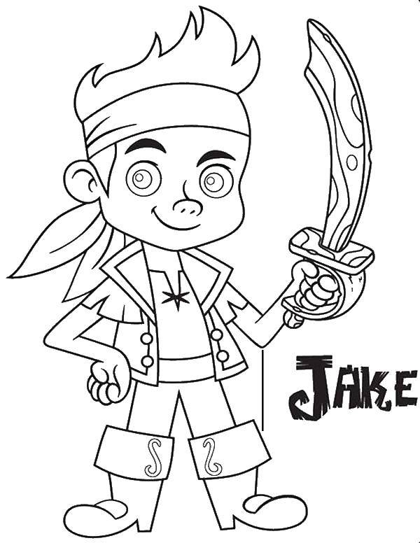 Coloring Jake. Category The pirates. Tags:  Pirate, saber.
